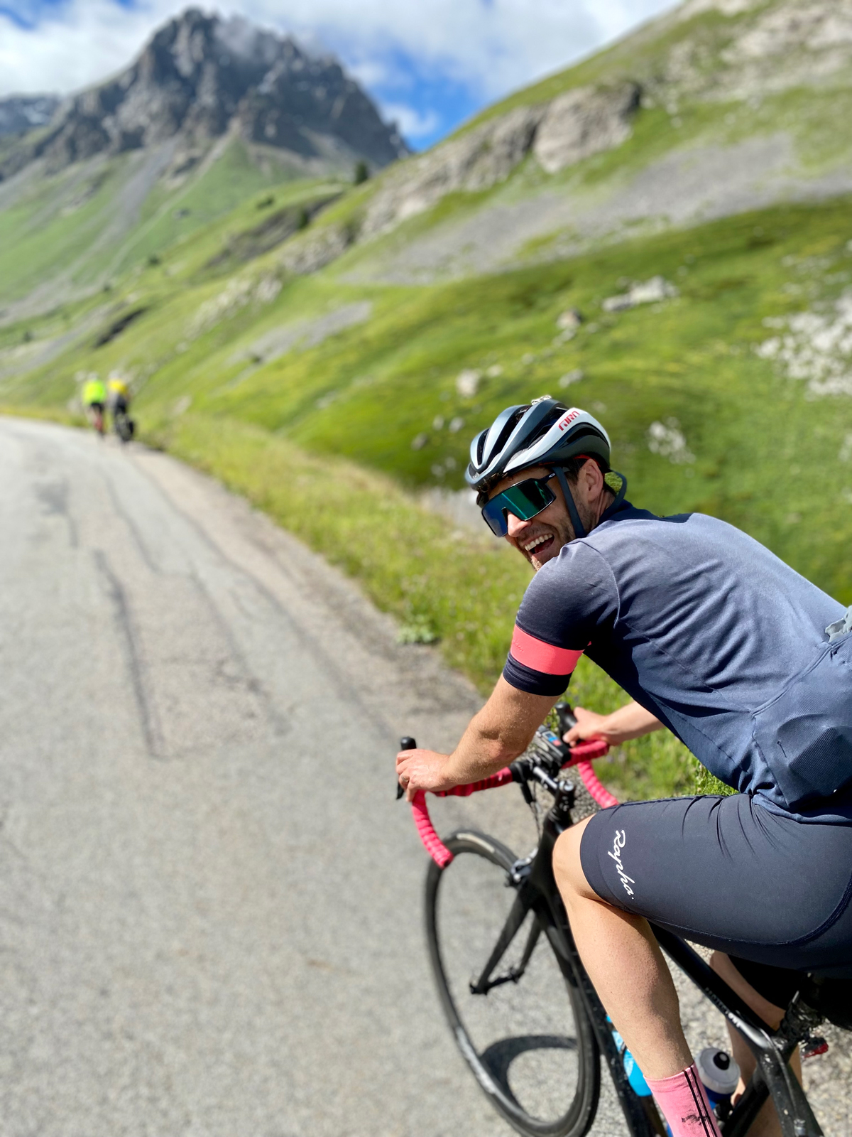 Duncan Russell riding bike in the mountains.