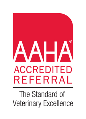 logo with text AAHA Accredited Referral The Standard of Veterinary Excellence 