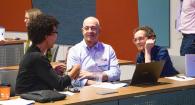 Dr. Tandi Ngwenyama, Dr. Ohad Levi and Dr. Maria Fahie participate in a group discussion during the conference. 