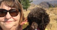 Melanie and her dog Madeline near Joseph, Oregon. 