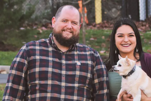 Miriam Barbour, husband and dog