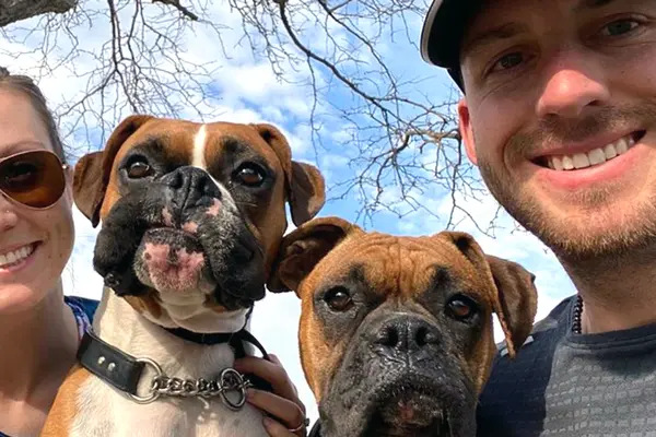 Dr. Sarah Garver, Benny, Chupi and Mitch Garver.
